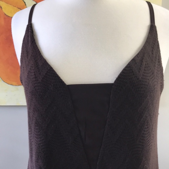 Le Chateau Brown lace v-neck tank top size XL - Picture 4 of 9
